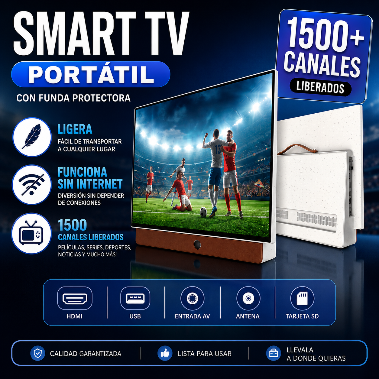 SMART TV PORTÁTIL LED ULTRARRESISTENTE 4K 32"